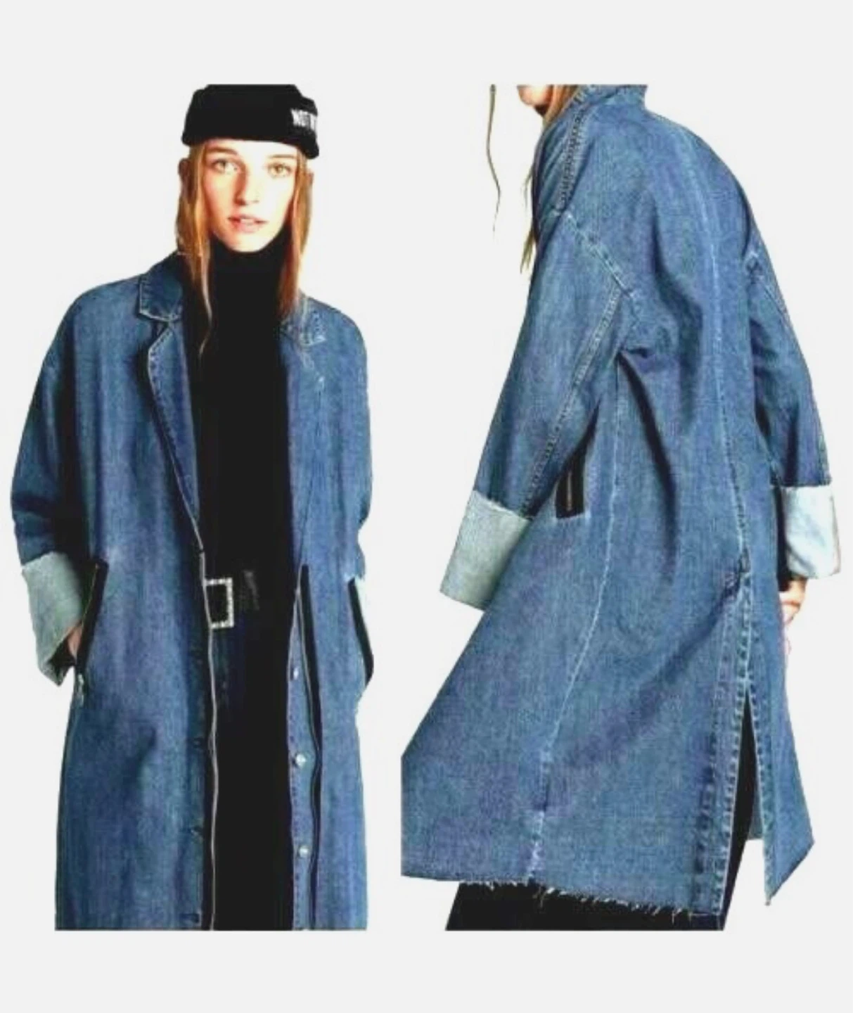 ZARA Denim Long Coat - photo 3