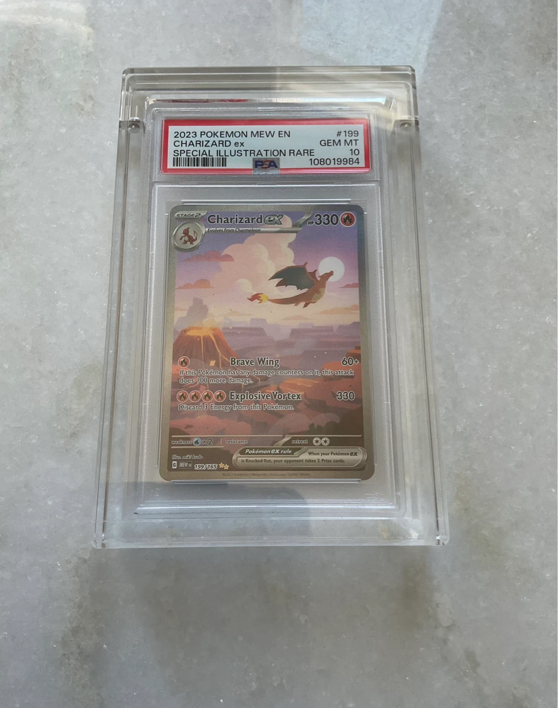 Charizard ex psa 10 from 151 with acrylic case