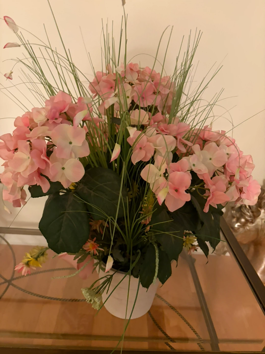 Artificial Pink Hydrangea Arrangement