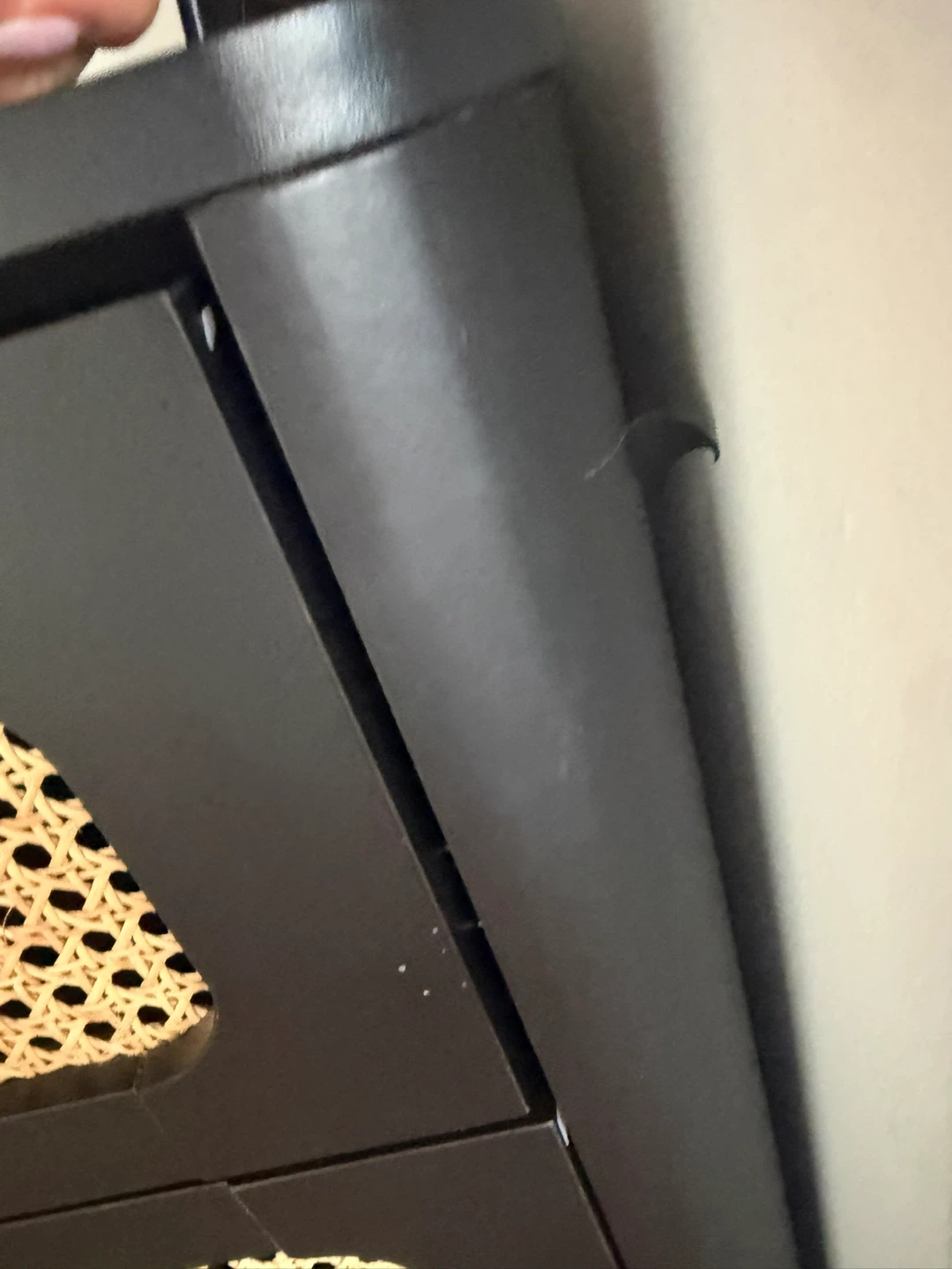 Black 3-Drawer Dresser with Rattan Fronts - photo 4
