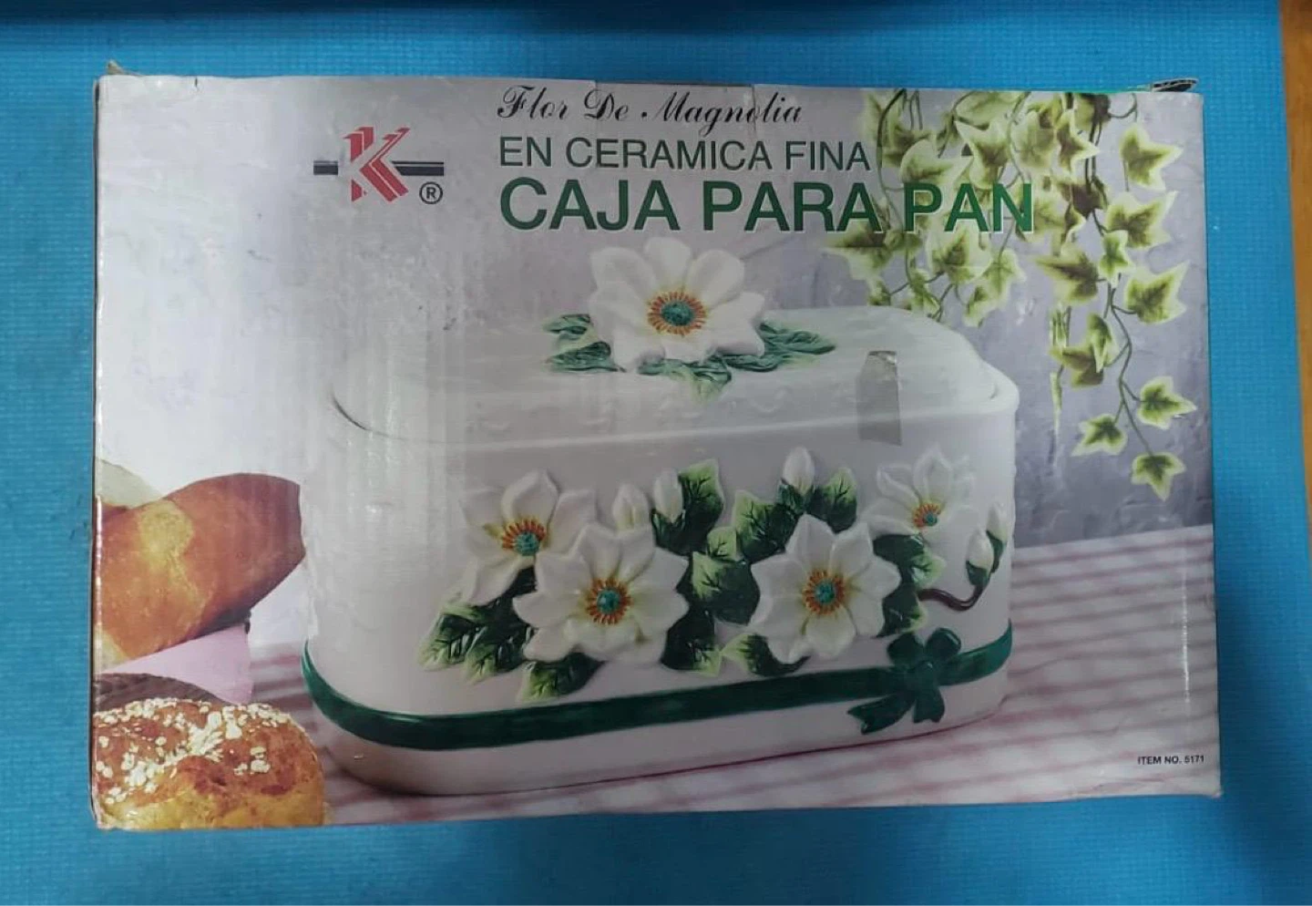 Flor De Magnolia Ceramic Bread Box