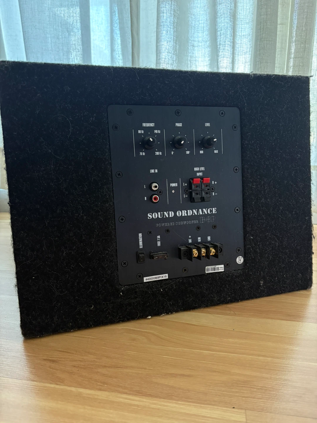 Sound Ordnance B-8P Powered Subwoofer Enclosure - photo 2