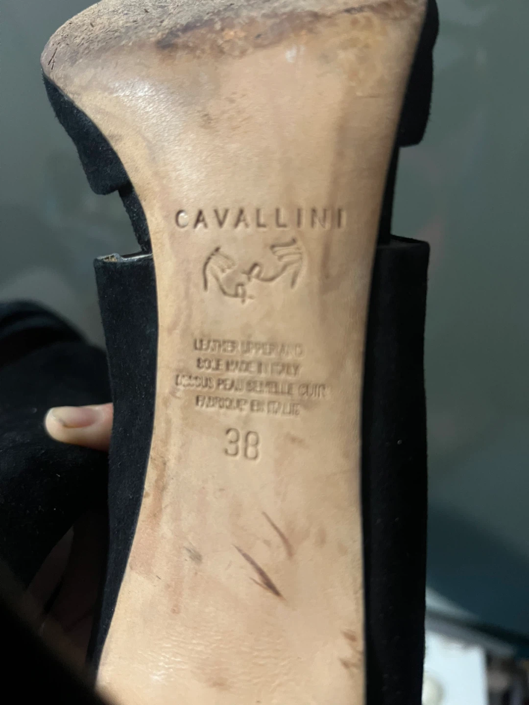 Cavallini Black Suede Heels - Size 38 - photo 4