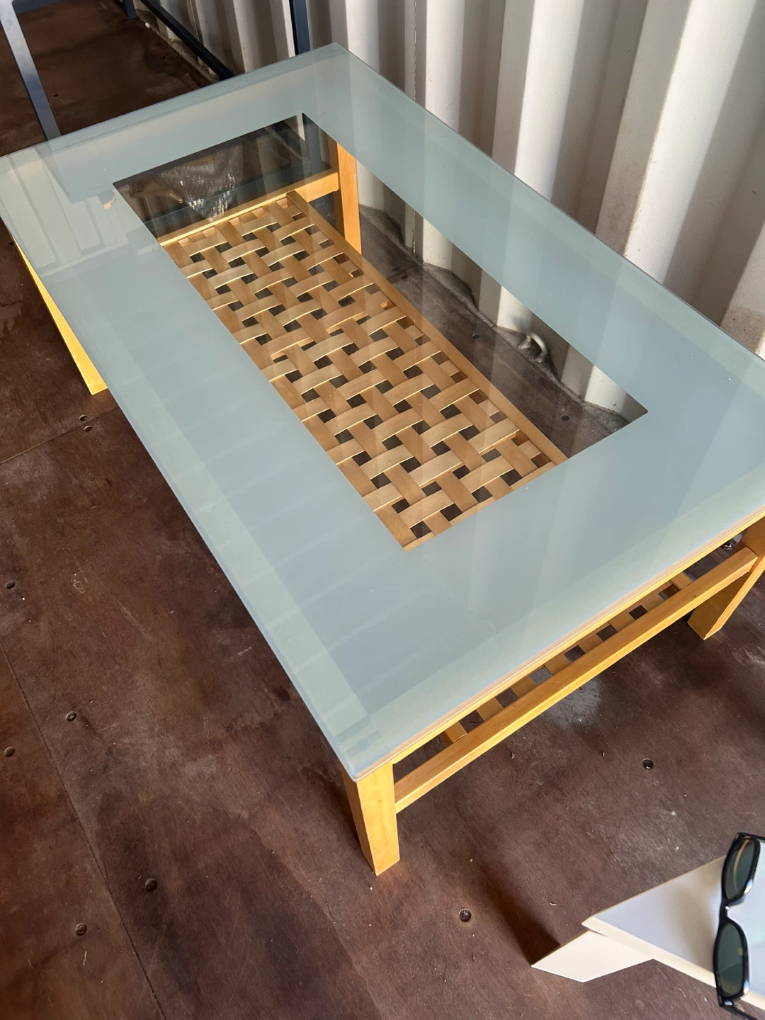 Wood and Glass Coffee Table