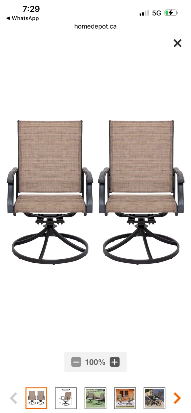 New Set of 2 Swivel Patio Chairs $70 Each