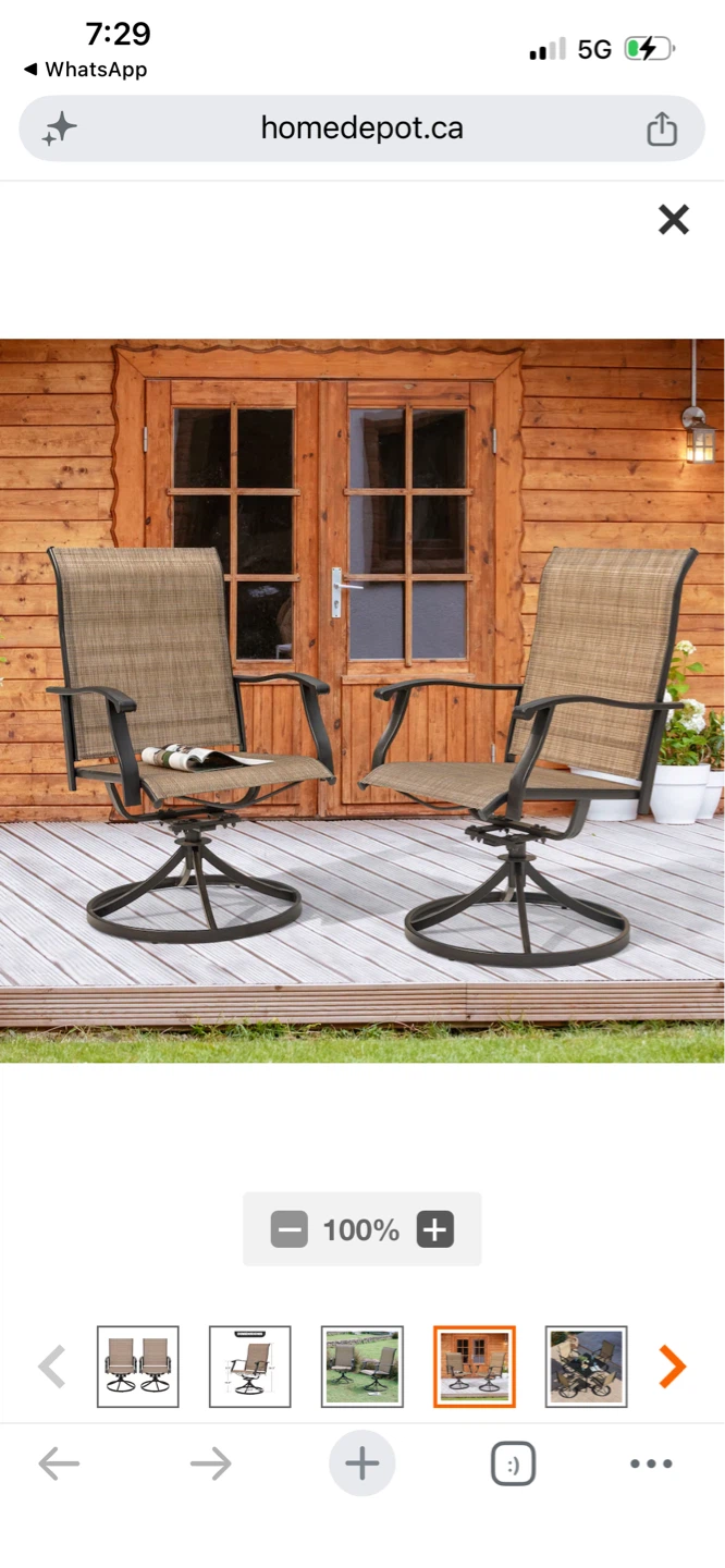 New Set of 2 Swivel Patio Chairs $70 Each - photo 4