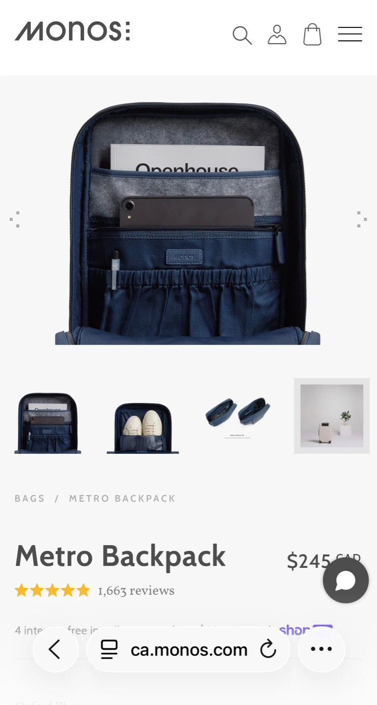 Monos Metro Backpack - Navy - photo 3