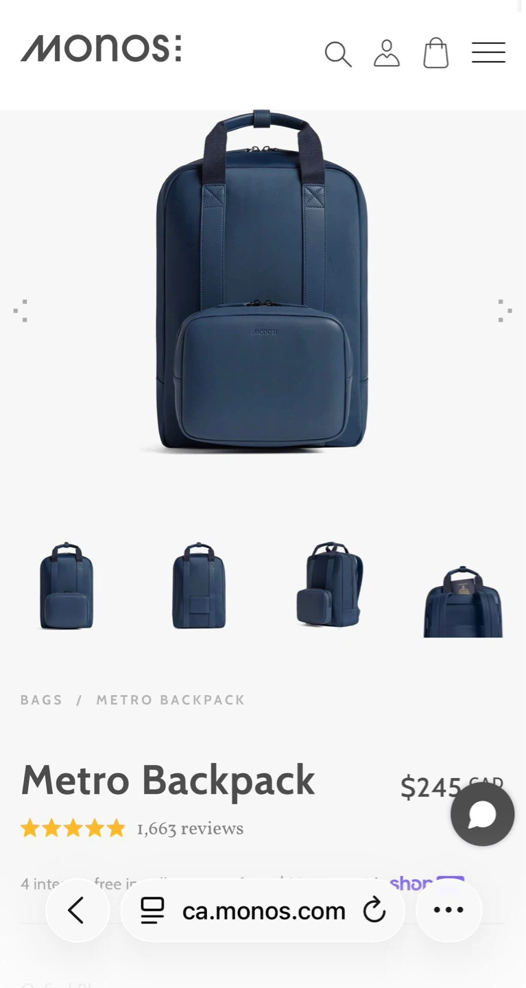 Monos Metro Backpack - Navy - photo 2