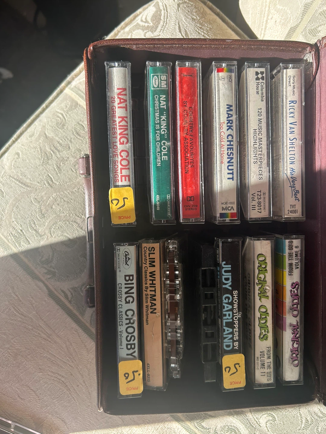 Brown Cassette Tape Carrying Case with Music Tapes - photo 2