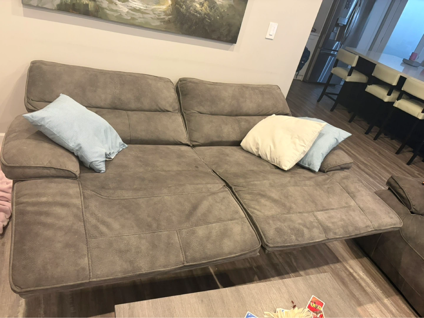 Grey Reclining Sofa - photo 3