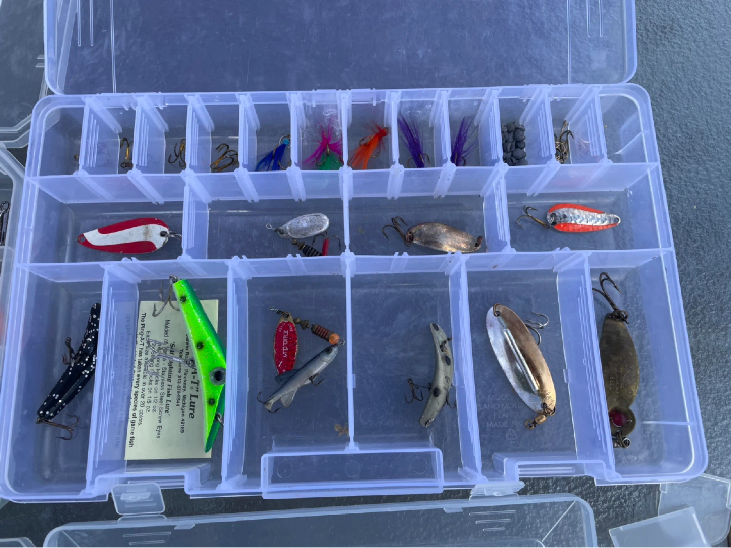 Fishing Tackle Box with Assorted Lures, Hooks, and Line - photo 3