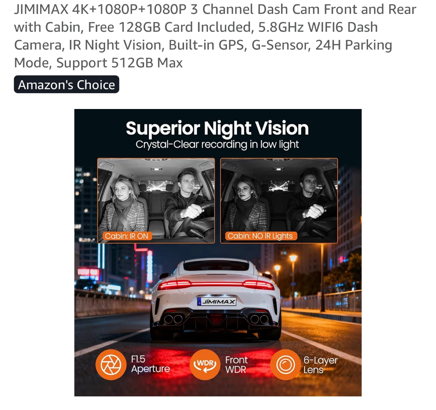 Brand New 3 Channel Dash Cam with 128GB Card - photo 3