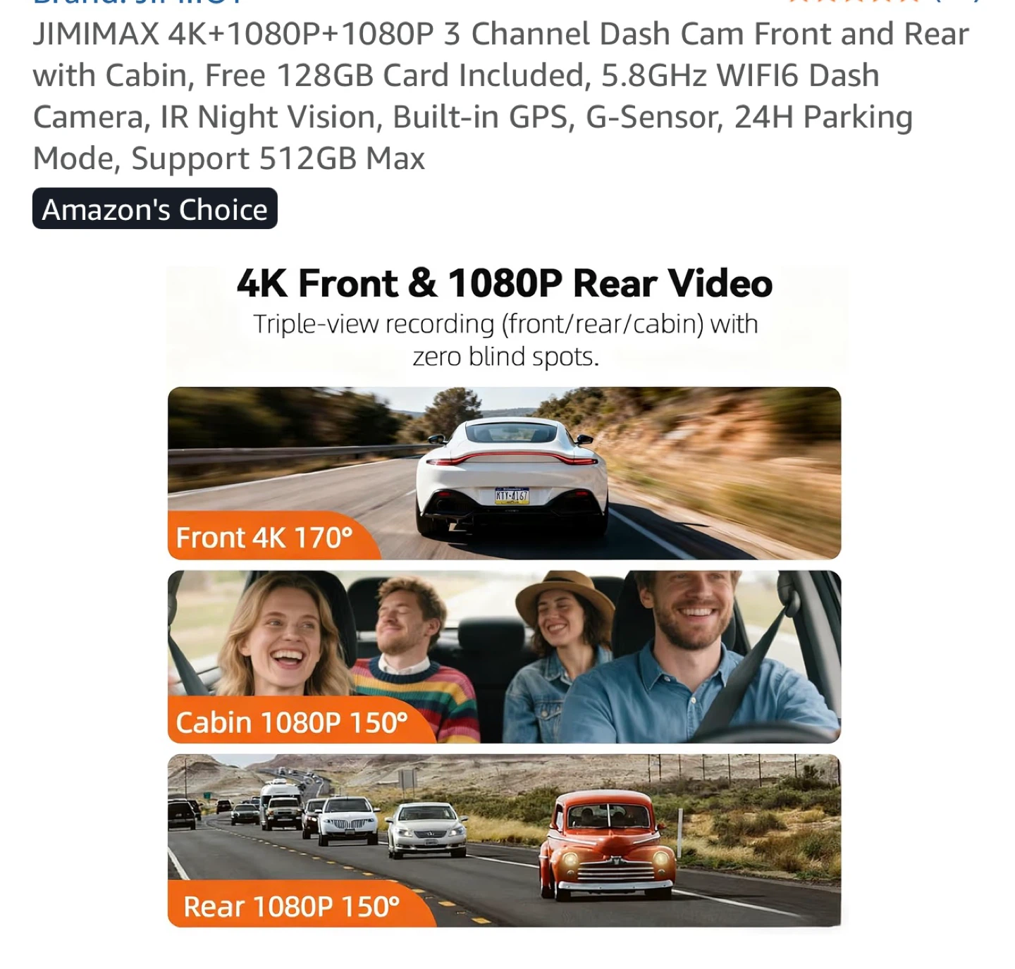 Brand New 3 Channel Dash Cam with 128GB Card - photo 2