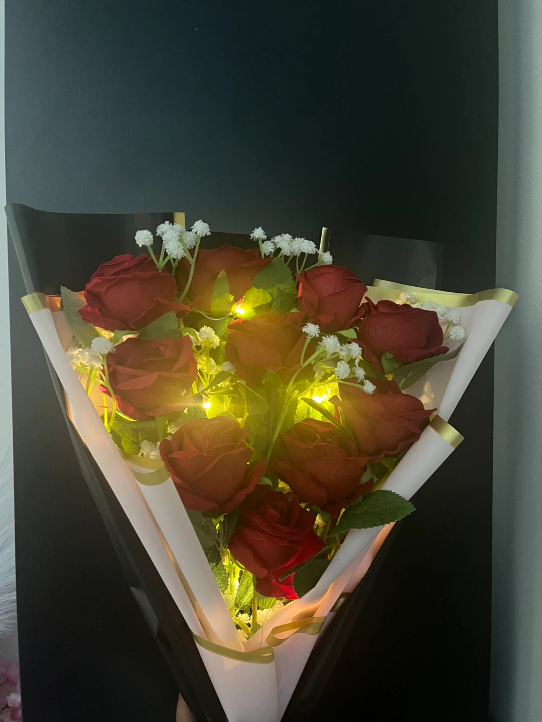 Bouquet of Blue Roses with Chocolates and Plush Toy - photo 3