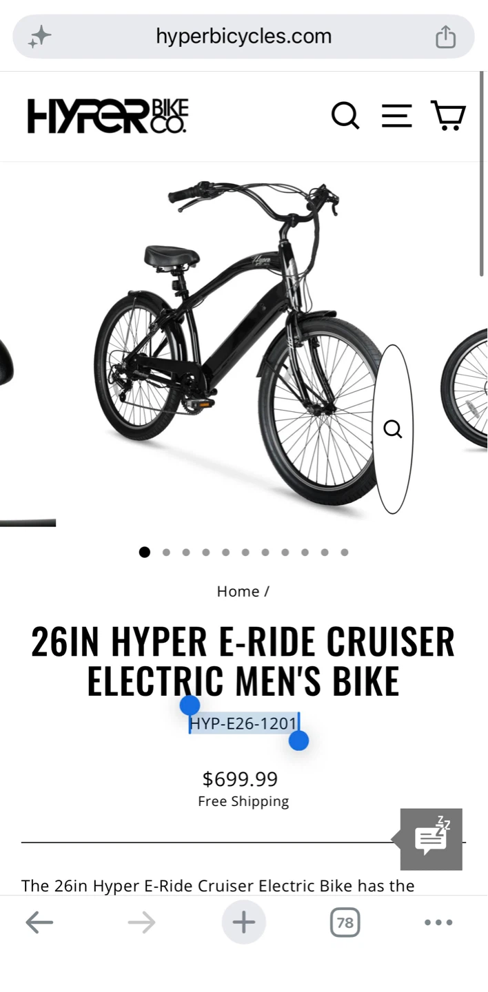 Black Hyper Electric Bicycle