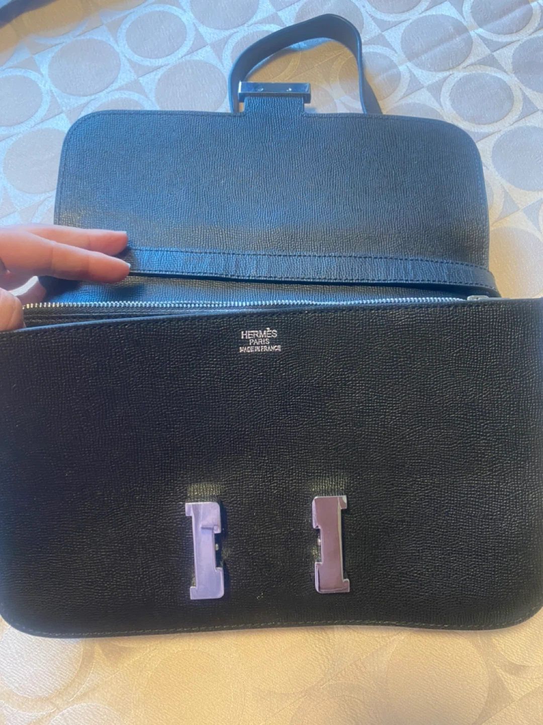 Hermès Paris Black Leather Shoulder Bag - photo 2