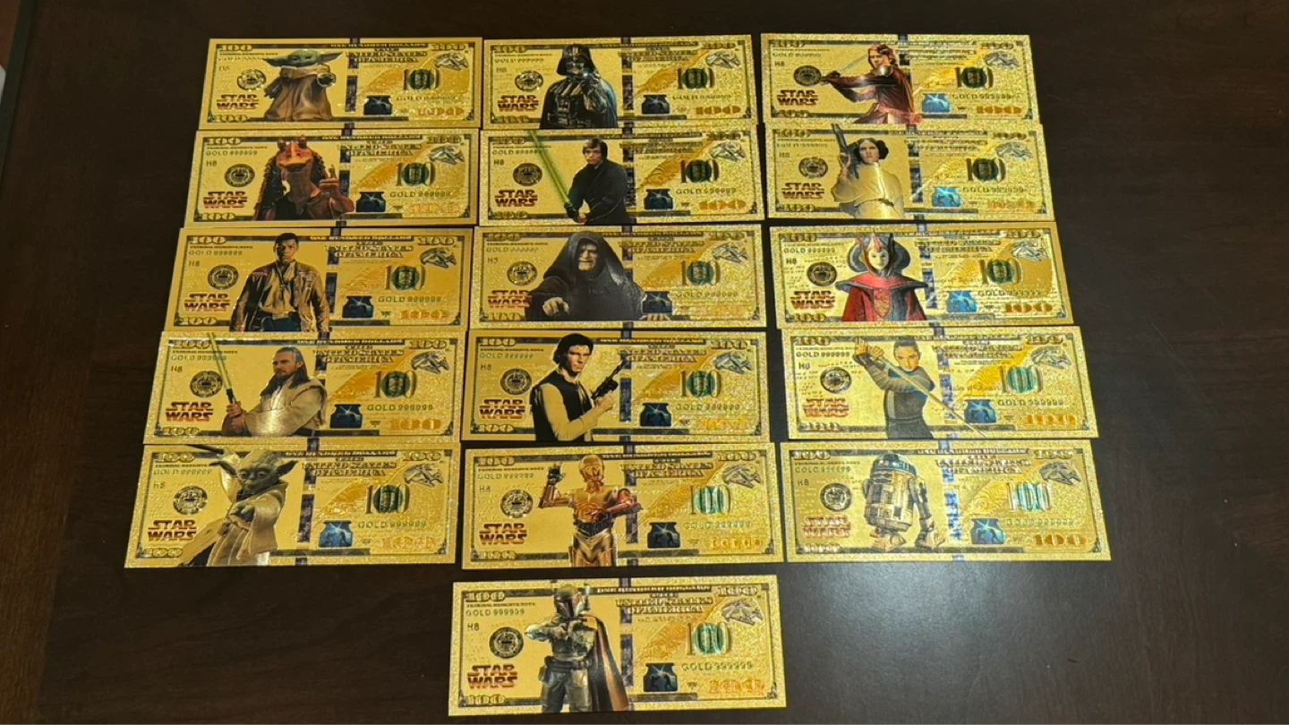 Star Wars 24K Gold Foil Plated collectable notes