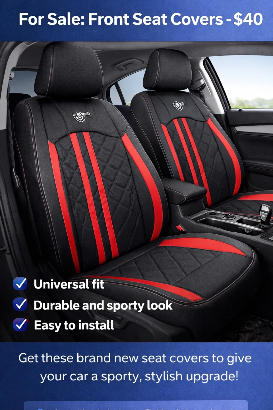 Universal Fit Car Front Seat Covers