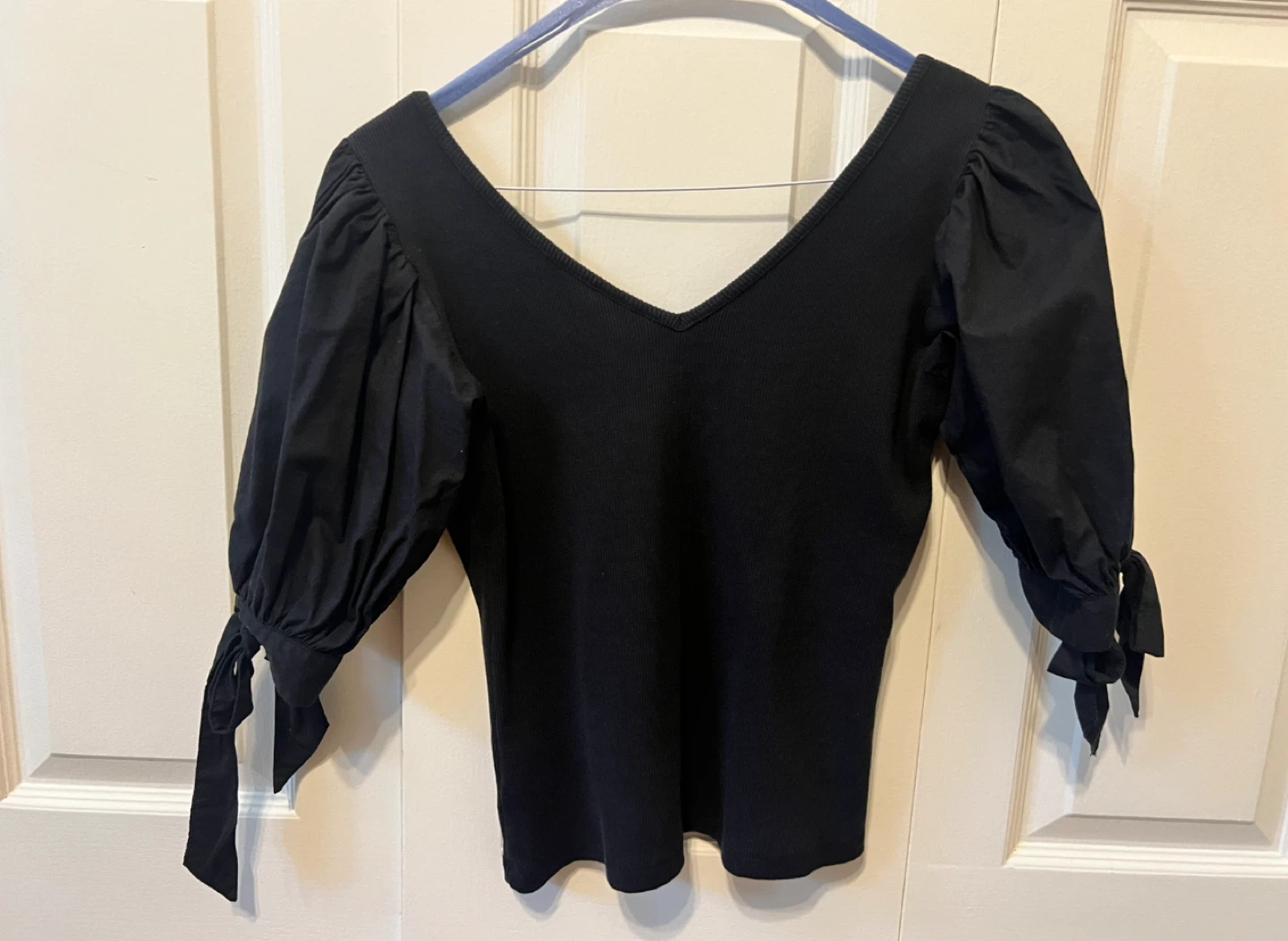 Maeve by Anthropologie Black Puff Sleeve Top - photo 2