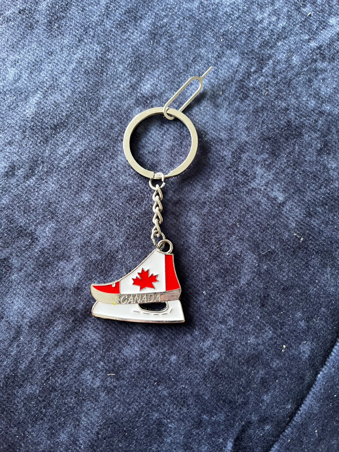 Canada Flag Ice Skate Keychain