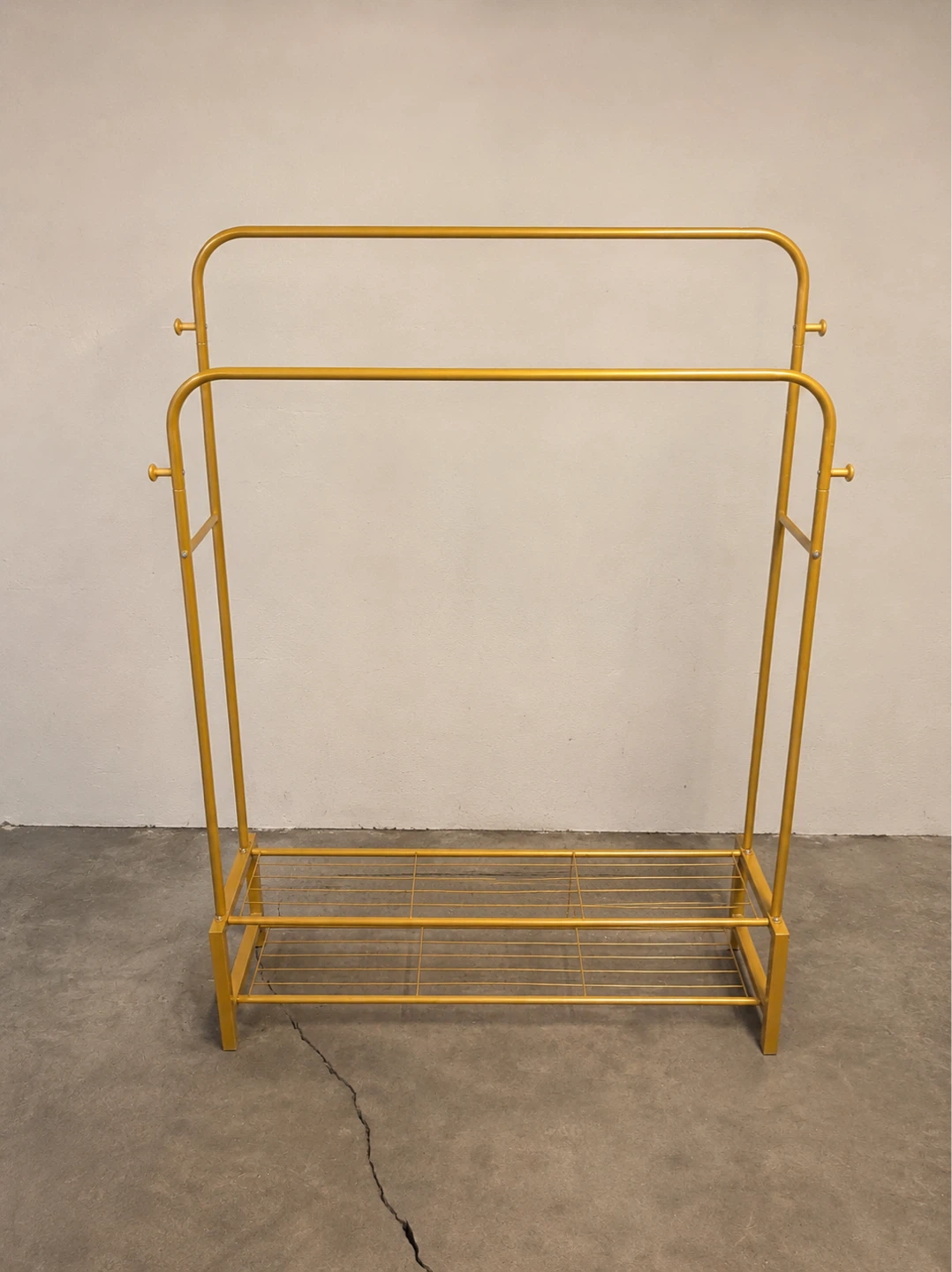Double Garment Rack with Shelves
