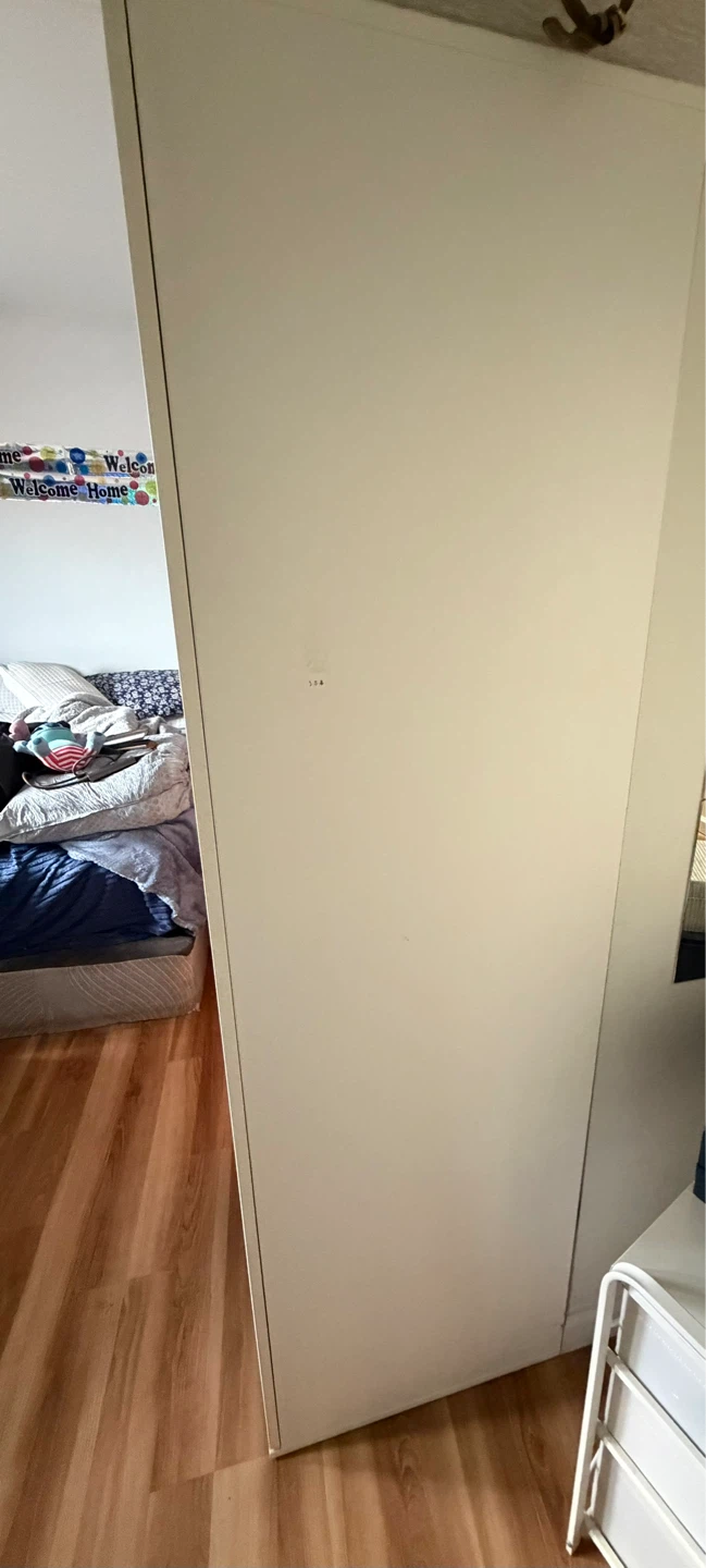 White Double Door Wardrobe Armoire - photo 3