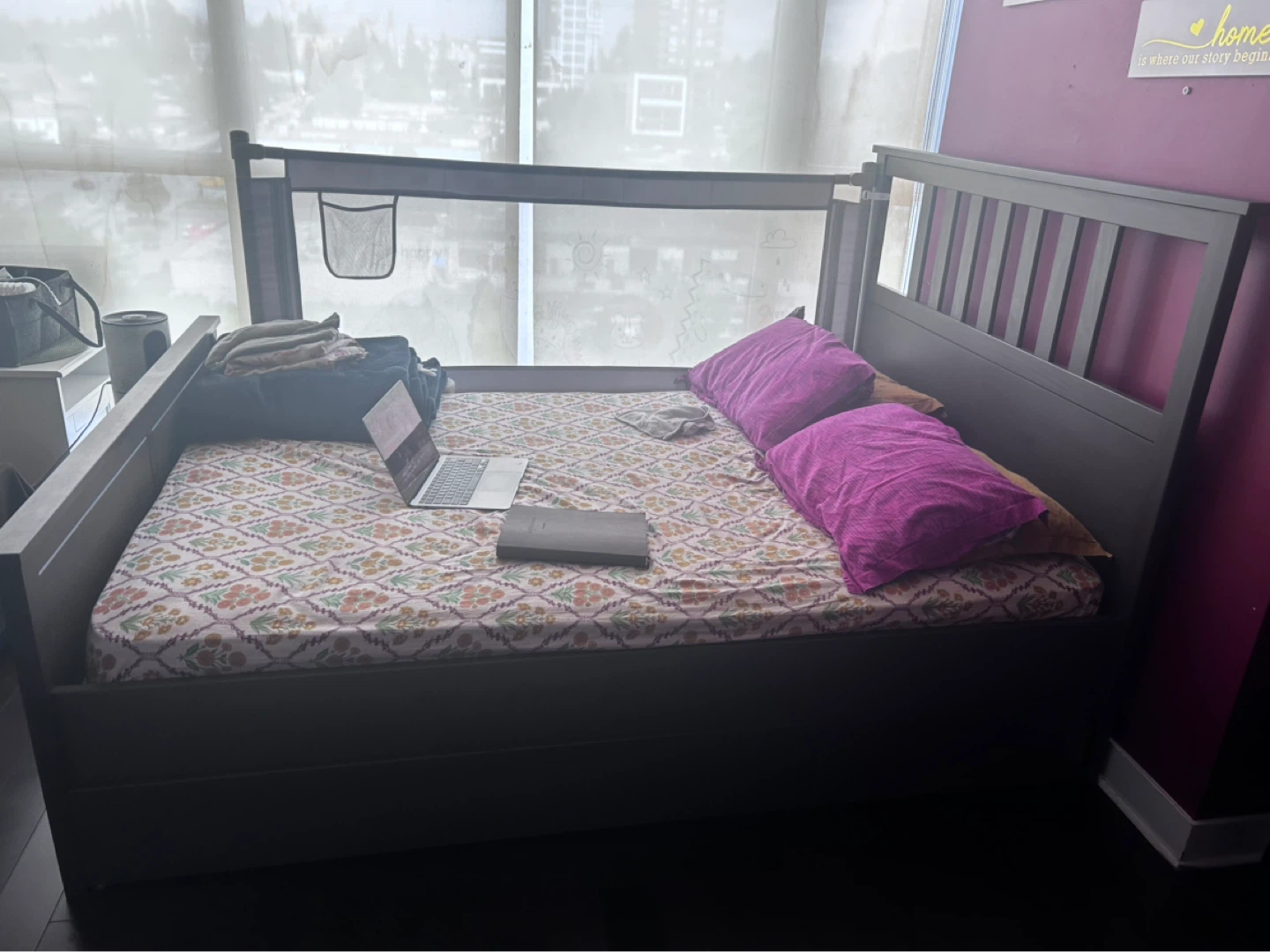 Dark Wood Daybed with Large Storage Drawer