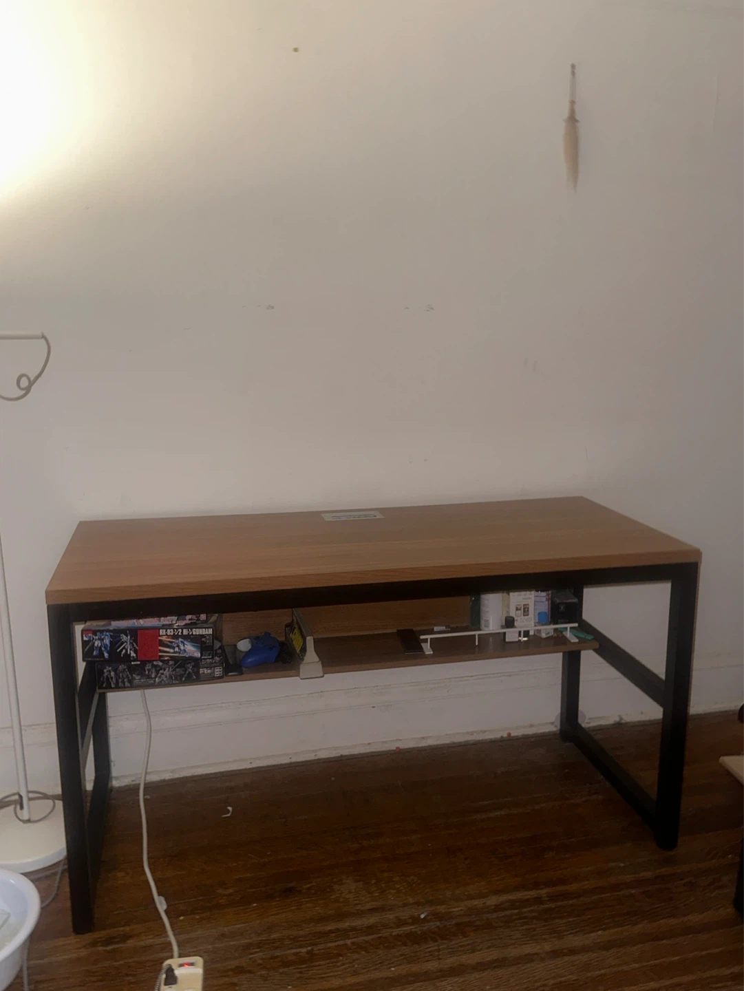 Wooden Desk with Black Metal Frame