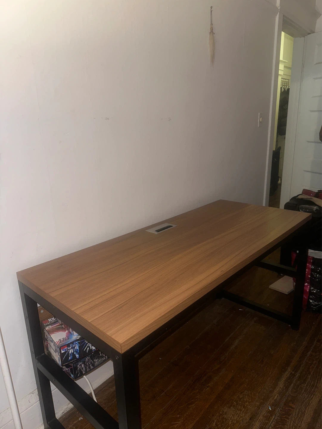 Wooden Desk with Black Metal Frame - photo 2