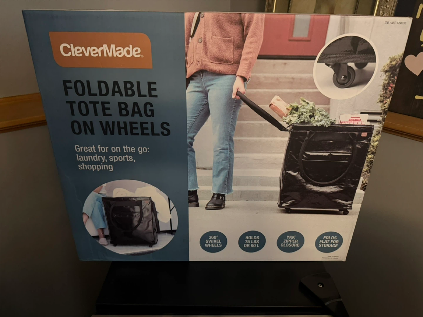 CleverMade Foldable Tote Bag on Wheels