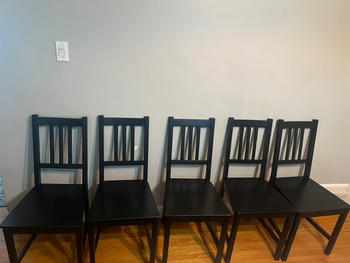 Set of 5 Black Dining Chairs