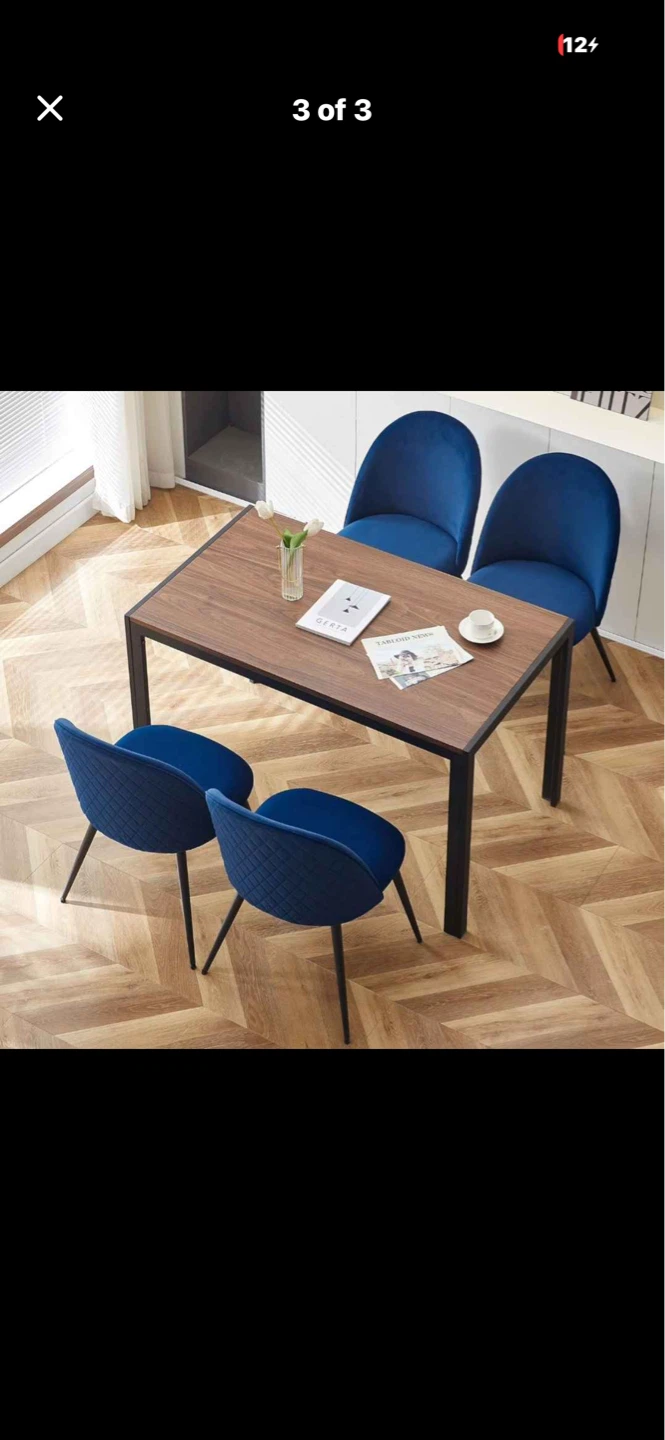 Wooden Dining Table with Metal Frame