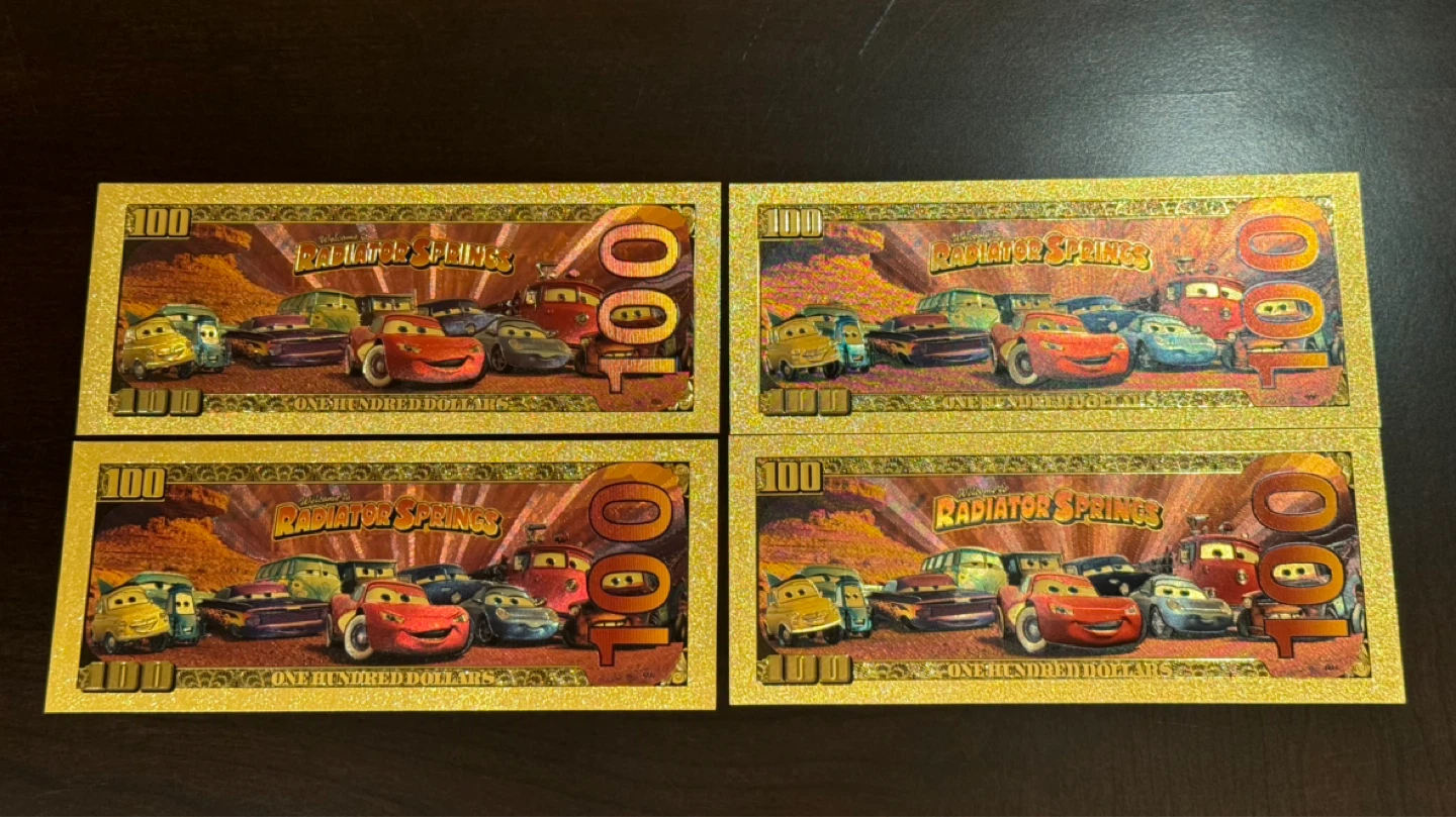 Disney Cars Gold Foil Collectible Notes set of 4 - photo 2