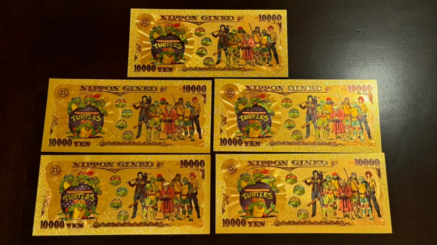 Teenage Mutant Ninja Turtles Gold Foil notes - Set of 5 - photo 2
