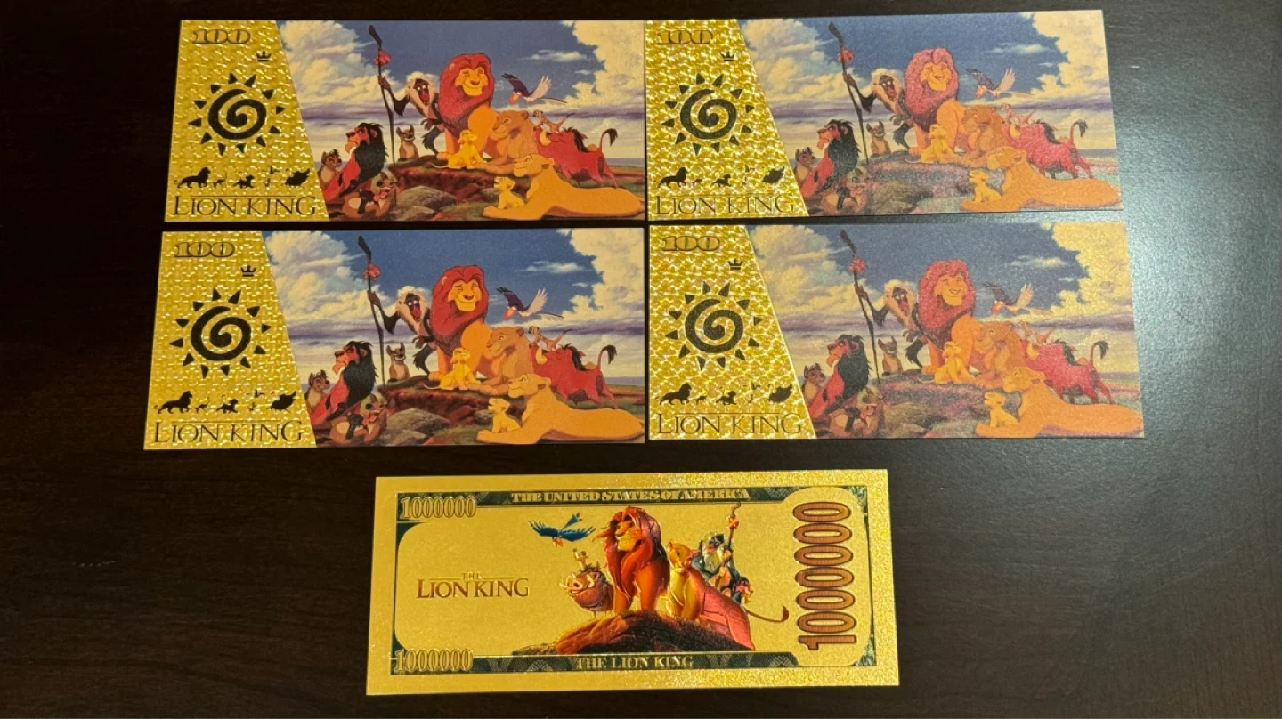 Disney The Lion King Collectible Gold Foil Bills - Set of 5 - photo 2