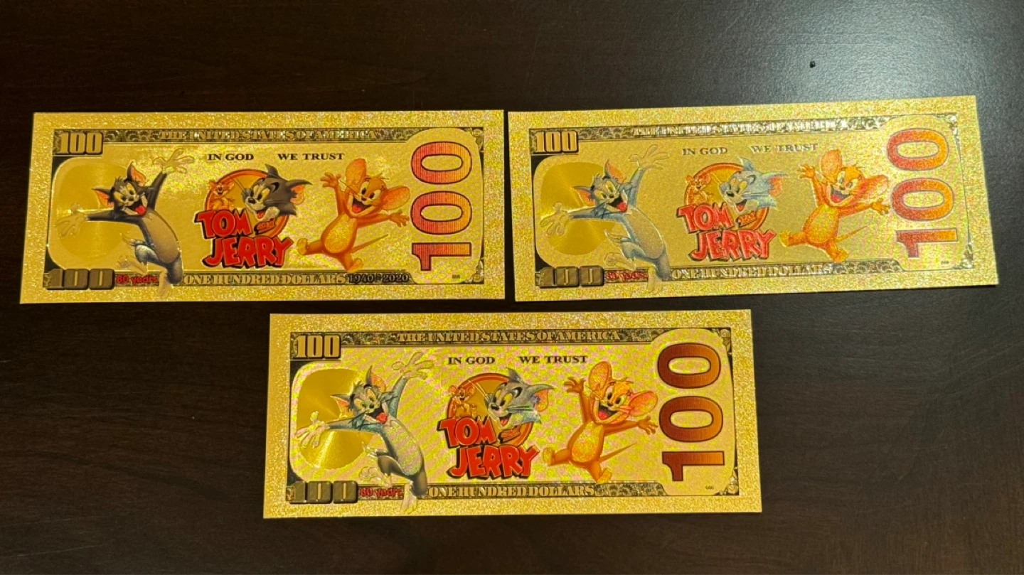 Tom & Jerry Gold Foil Bills - Set of 3 - photo 2