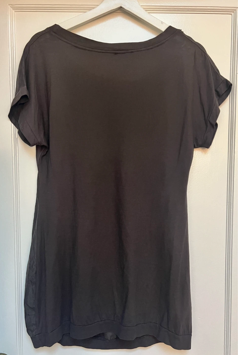 Italian Brown Short Sleeve Pleated long Top - photo 3