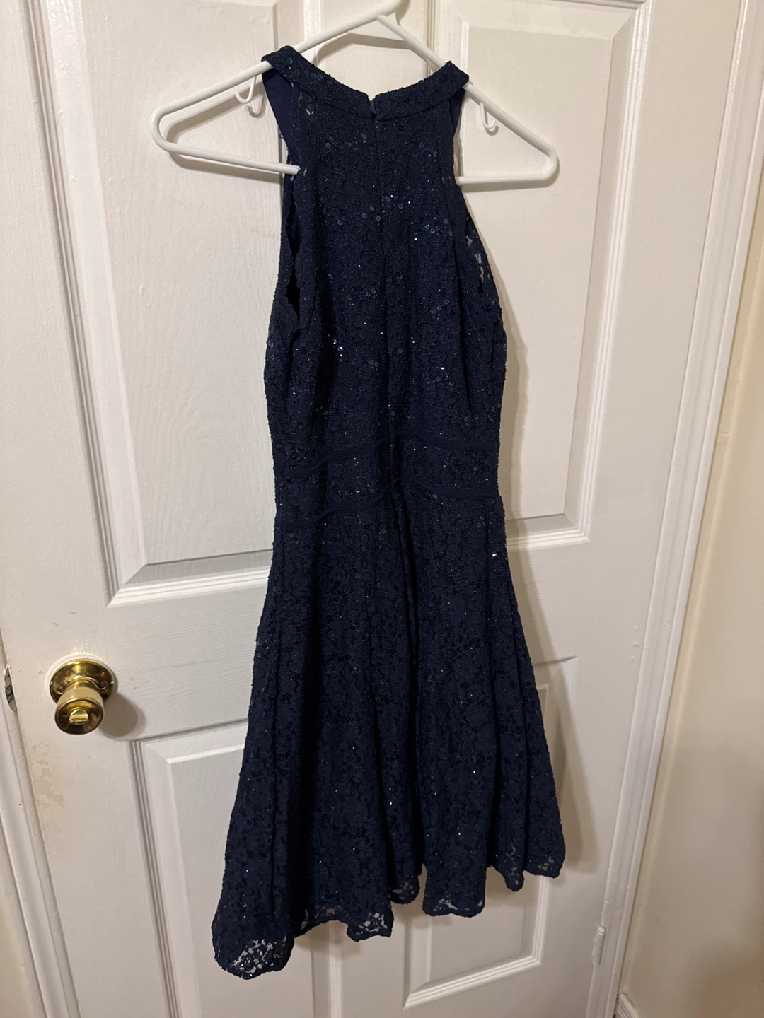 Navy Blue Sequin Lace Dress - photo 2