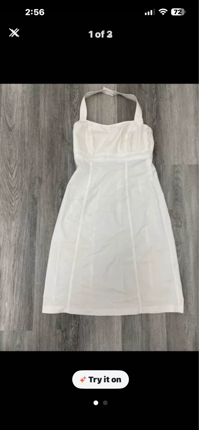 White Halter Neck Dress