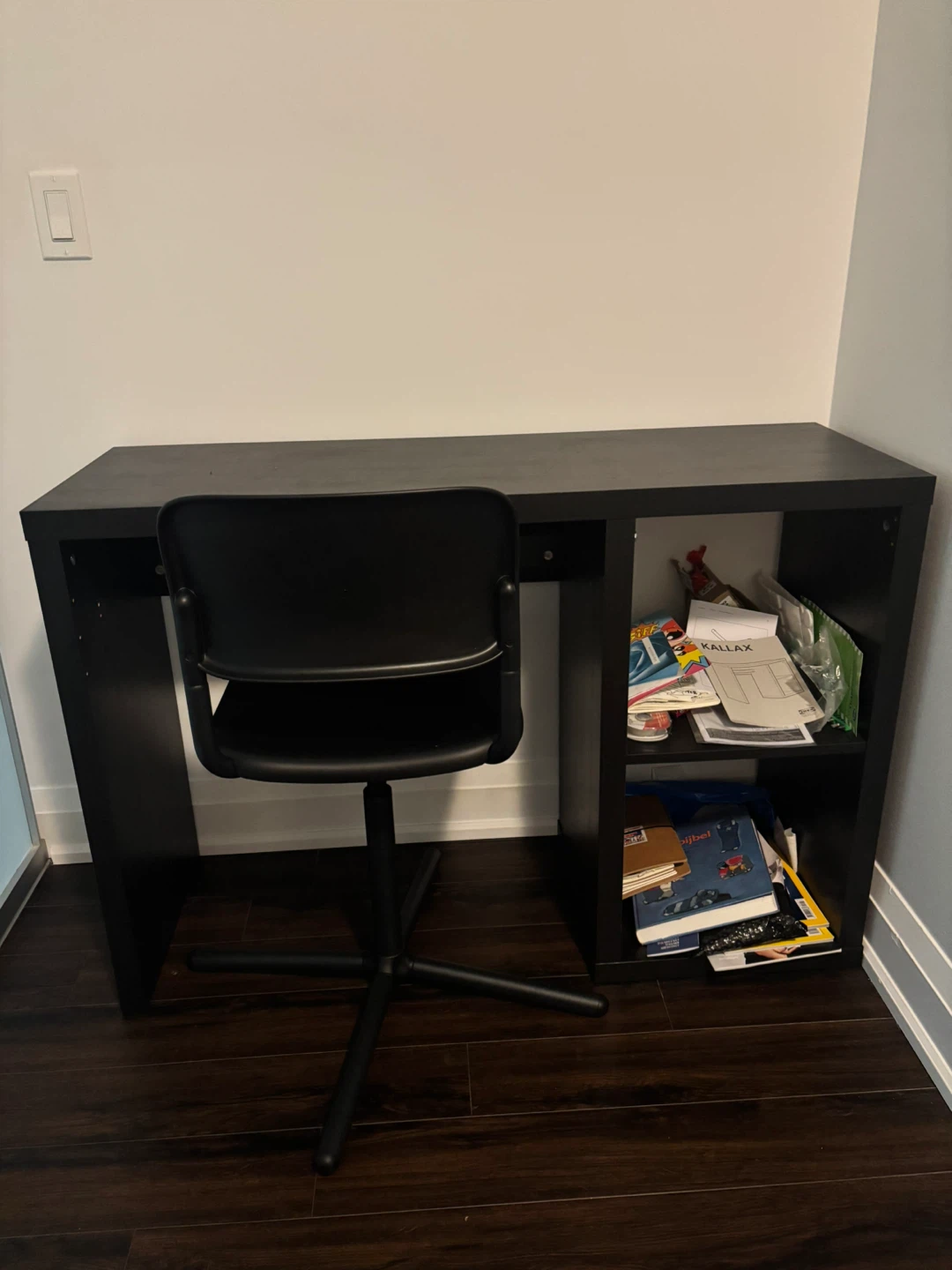 IKEA Black Swivel Office Chair + IKEA Desk - photo 3