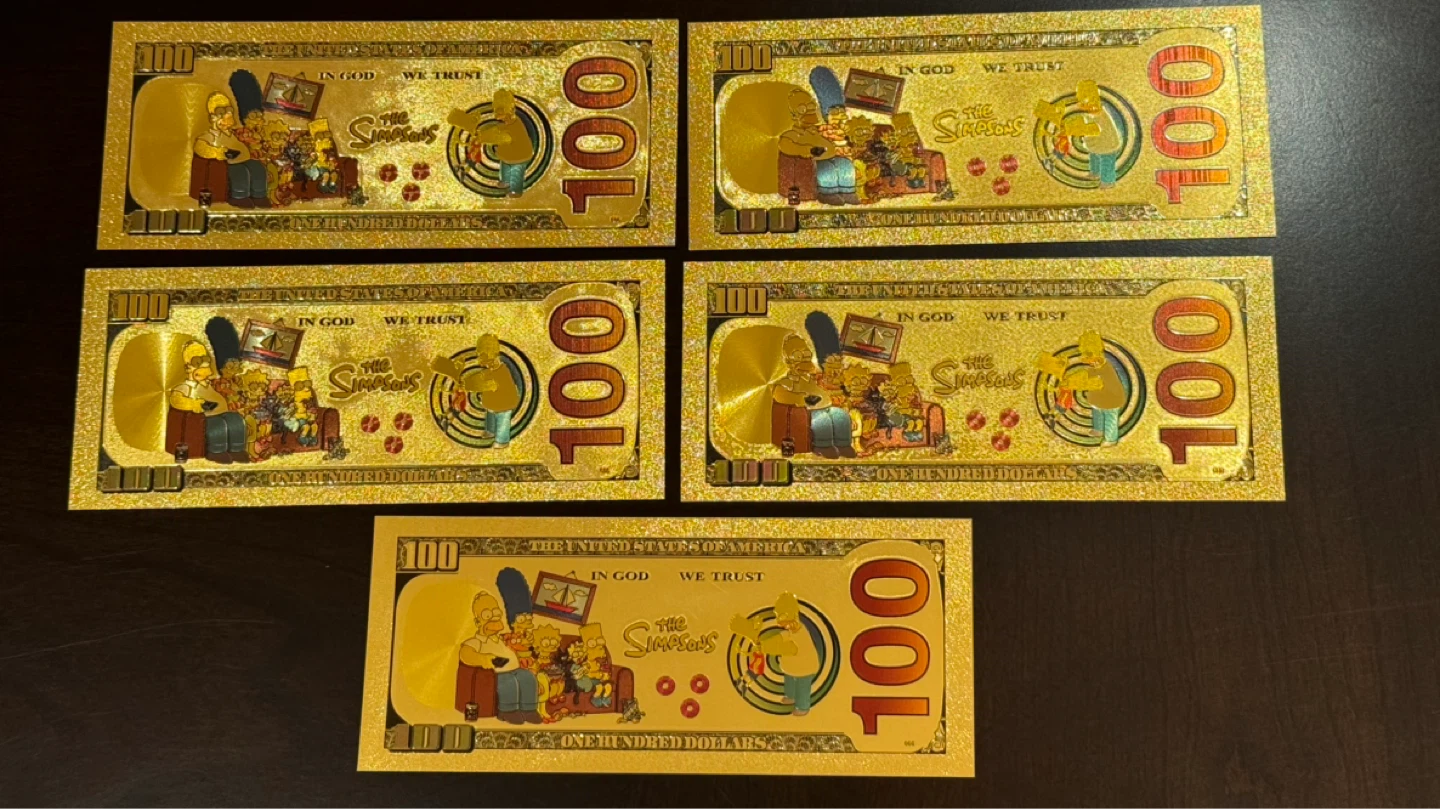 The Simpsons 5 Gold Foil Bills Collection - photo 2