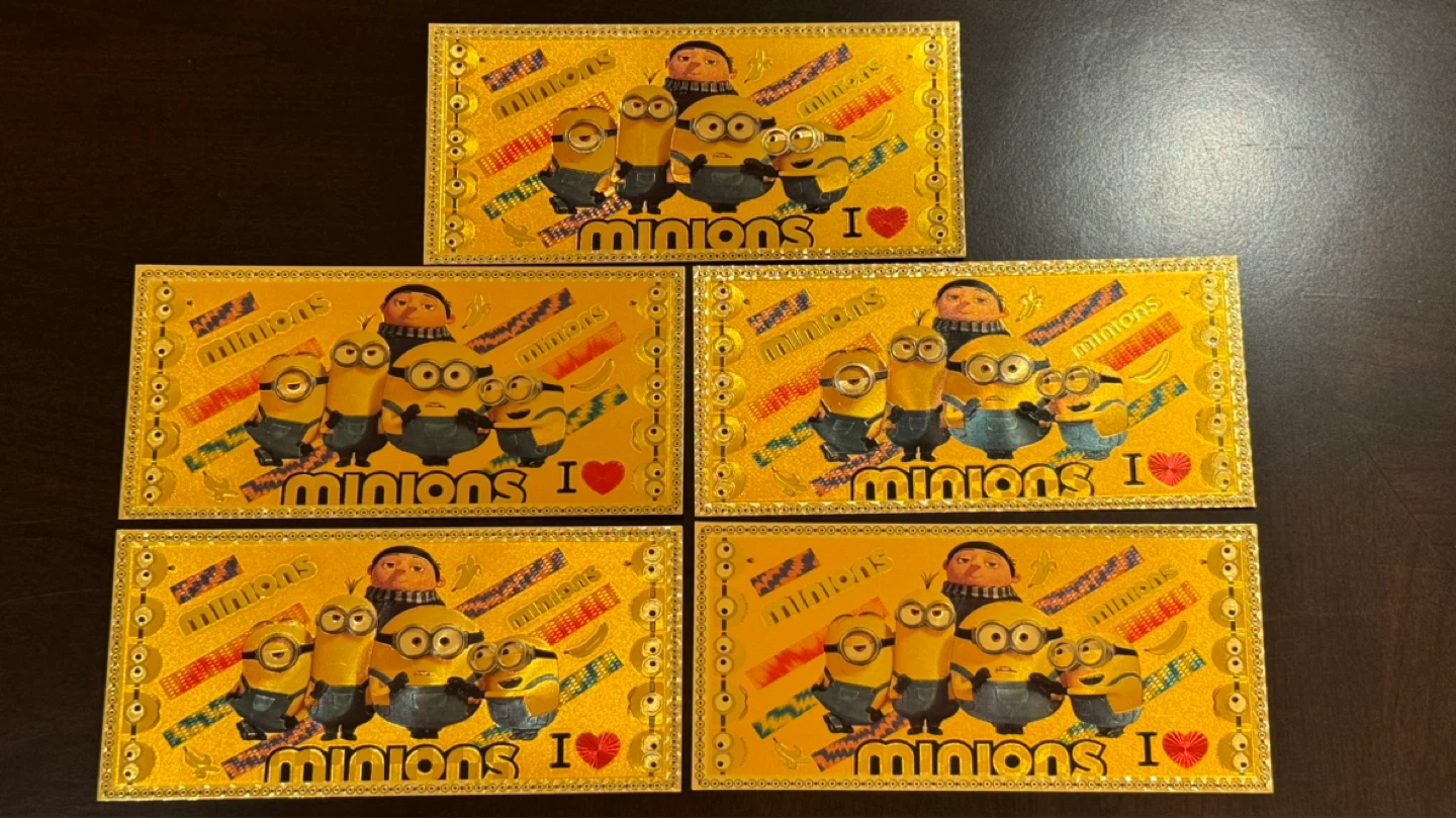 Minions Themed Gold Foil notes  - Set of 5 - photo 2