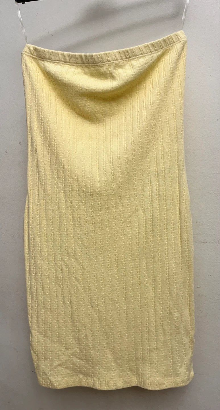 Heart & Hips Yellow Ribbed Tube Dress