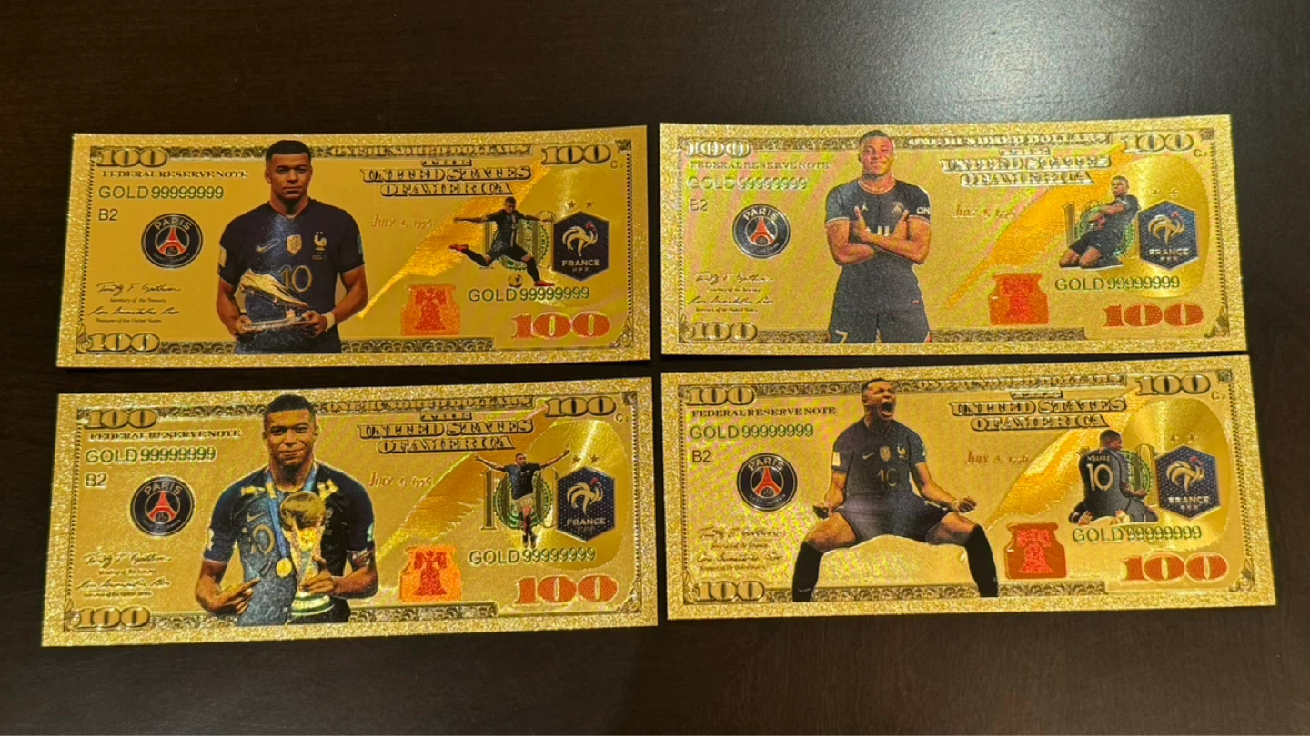 Mbappe & Messi Commemorative Gold Banknotes - photo 3