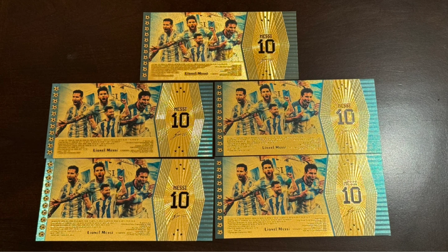 Mbappe & Messi Commemorative Gold Banknotes - photo 2