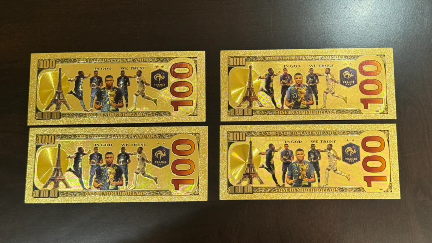 Mbappe & Messi Commemorative Gold Banknotes - photo 4