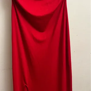 Heart & Hips Red Strapless Maxi Dress with Slit - Size M