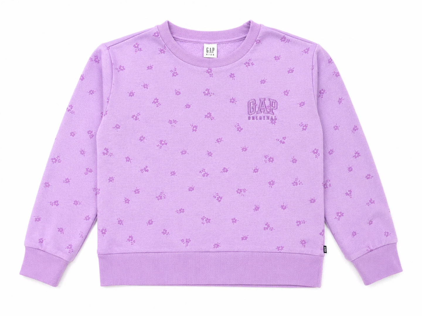 GAP Kids Purple Floral Crewneck Sweatshirt XL/TG (14/16)