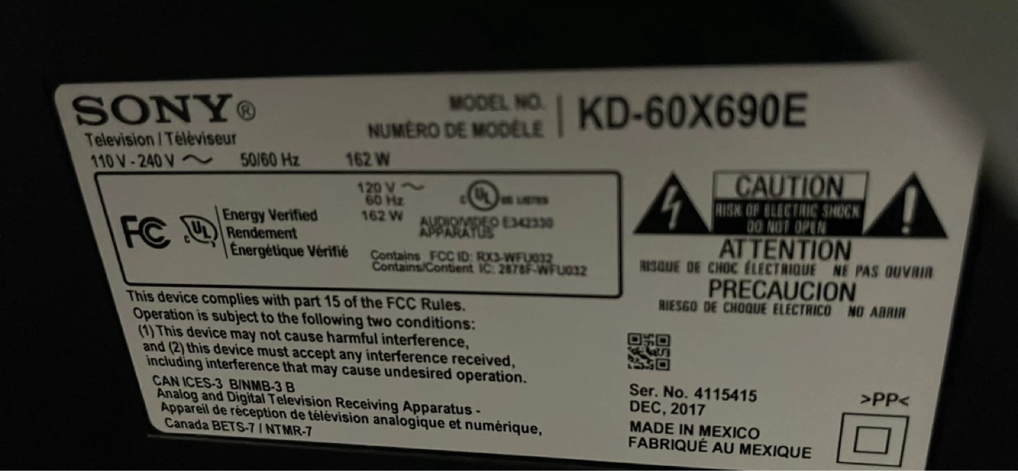 Sony 60-inch 4K UHD TV KD-60X690E - photo 2