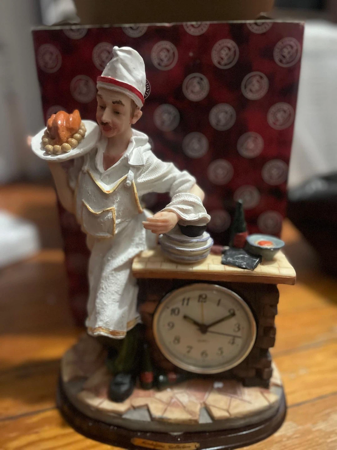 Chef Figurine with Clock